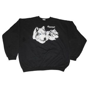Vintage 1990s Bancroft, ON Canada Wolves Crew Neck Pullover Sweatshirt Men's XL